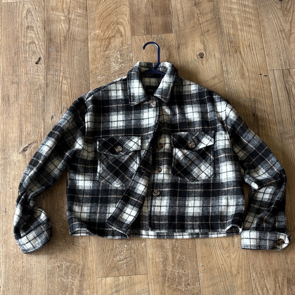 Plaid Button-Up Jacket